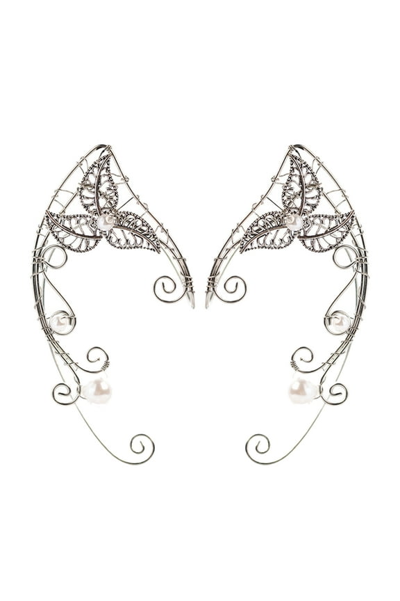 1Pair Copper Ear Cuff Wrap Clip on for Weddings and Parties