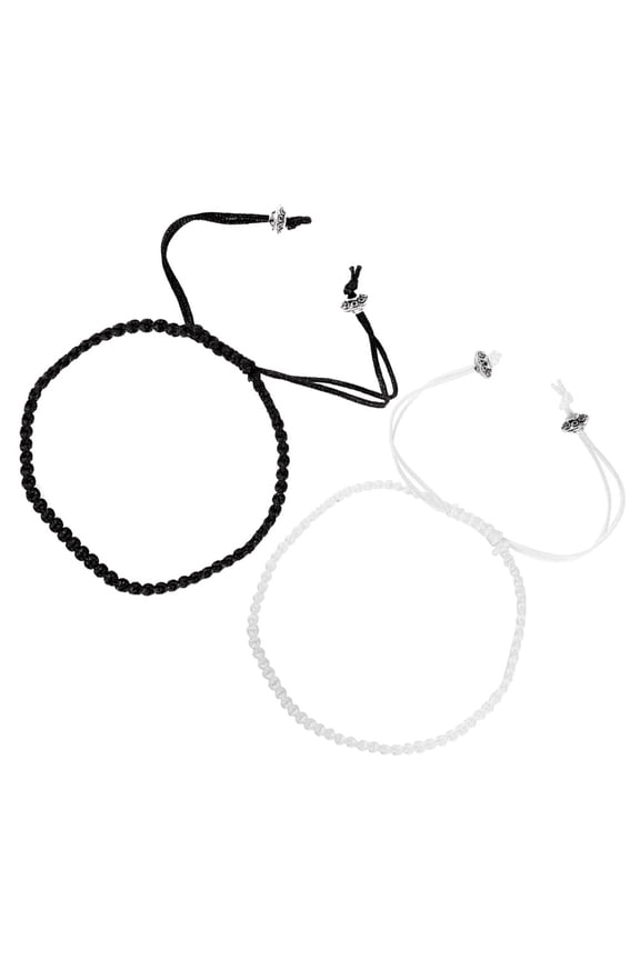 1Pair Couple Bracelets Braided Rope Design Assorted Color Matching Wristbands for Him Her