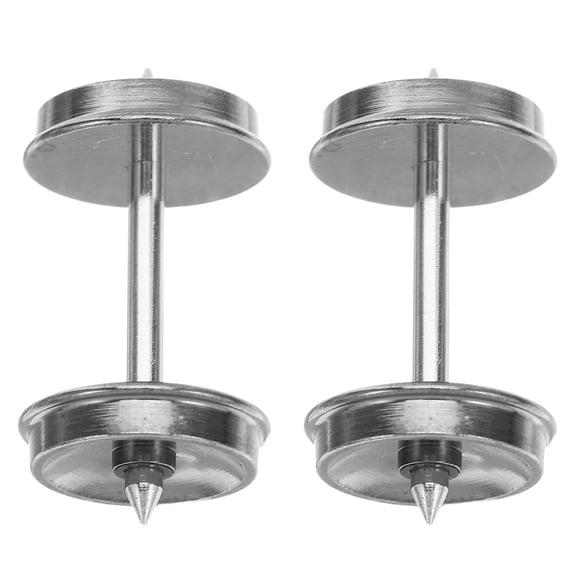 LOLIPPYY 1 Pair Dark Grey Alloy Train Wheels for Model Train Accessories with High Precision and Noise Reduction
