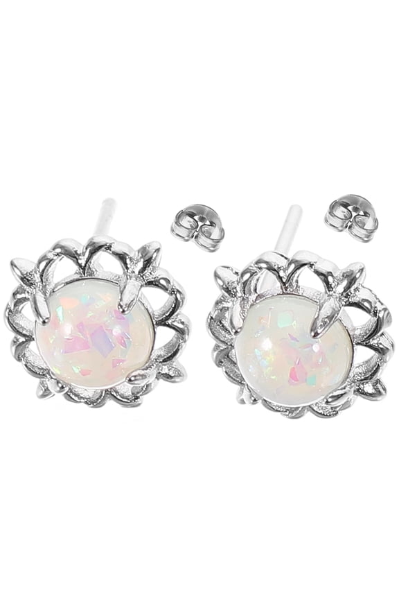 1Pair Delicate Circular Earrings Studs in Copper for Chic Ear Jewelry