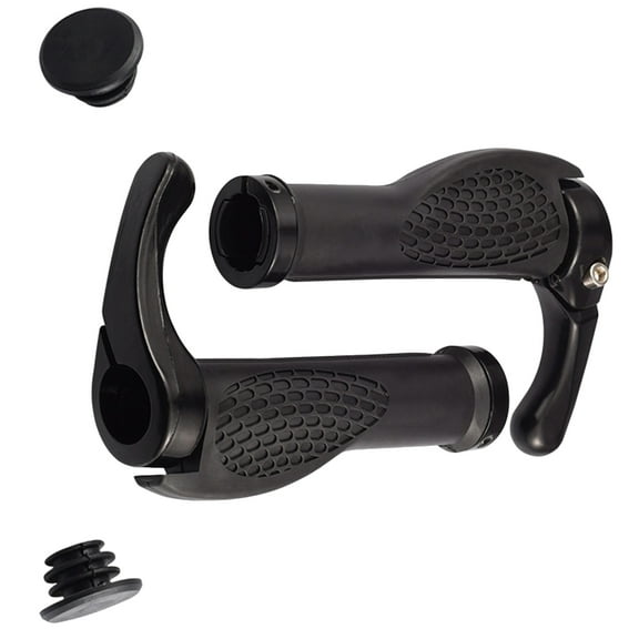 LOLIPPYY 1Pair Double Bike Handbar Ergonomic Grip Covers with Aluminum Lock for Comfortable Cycling