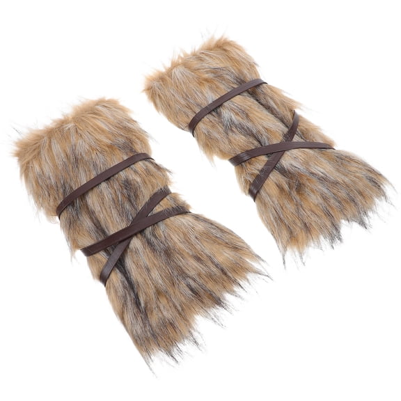 LOLIPPYY 1Pair Durable Cuffs with Adjustable Straps and Fluffy Design for Roleplay