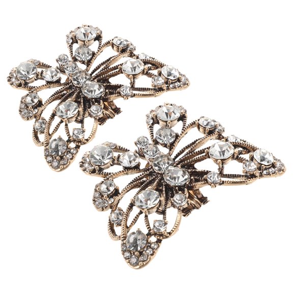LOLIPPYY 1Pair Elegant Rhinestone Butterfly Shoe Clips for Wedding and High Heel Shoes