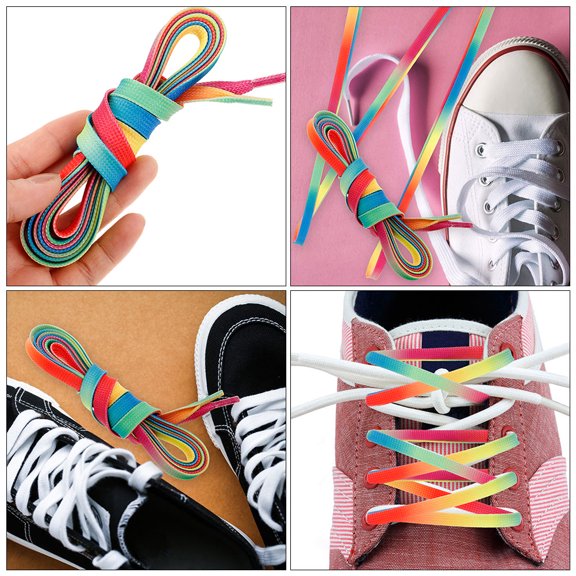 LOLIPPYY 1Pair Flat Elastic Laces for Ice Skates and Sneakers Polyester Water Resistant Material