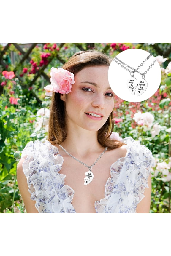 1Pair Friendship Necklace Lightweight Stainless Steel Neck Jewelry for Daily Wear