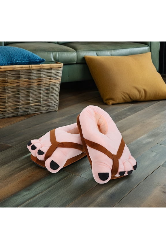 1Pair Funny Giant Feet Slippers Plush Caveman Costume Shoes Indoor Foam Home Winter Warm Slippers