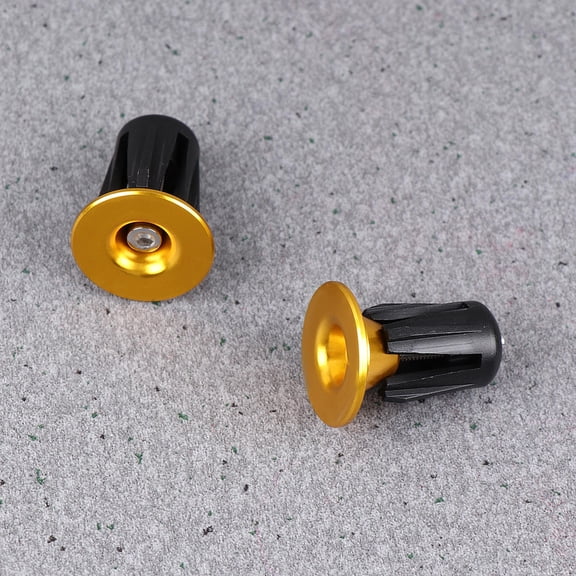 LOLIPPYY 1Pair Golden Aluminum Alloy Handle Plug for Bike Handlebar End Cap Durable Grip Accessory
