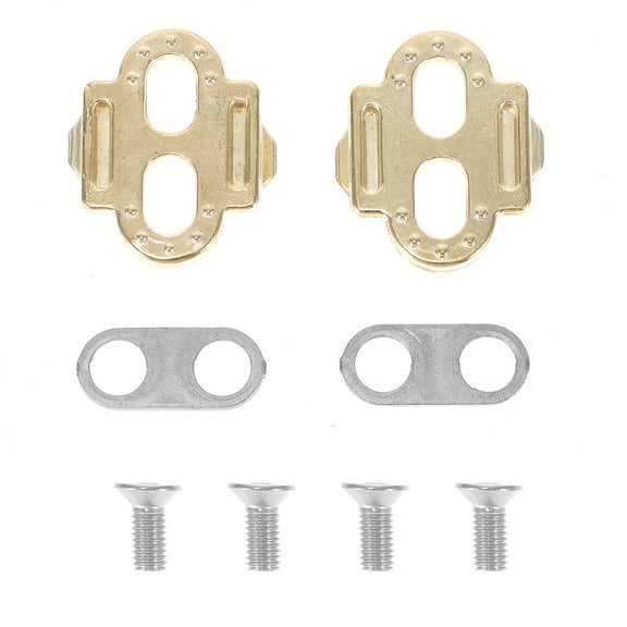 LOLIPPYY 1Pair Golden Self-Locking Pedal Cleat Cycling Accessories with Level Power Transfer for Bike Shoes