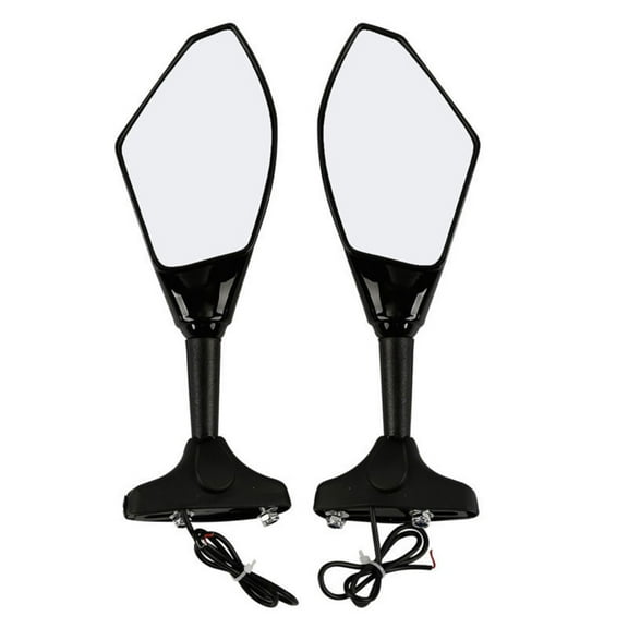 LOLIPPYY 1Pair Handlebar Rearview Mirror for Motorbike with Visible Arrow Light and Shell Illumination
