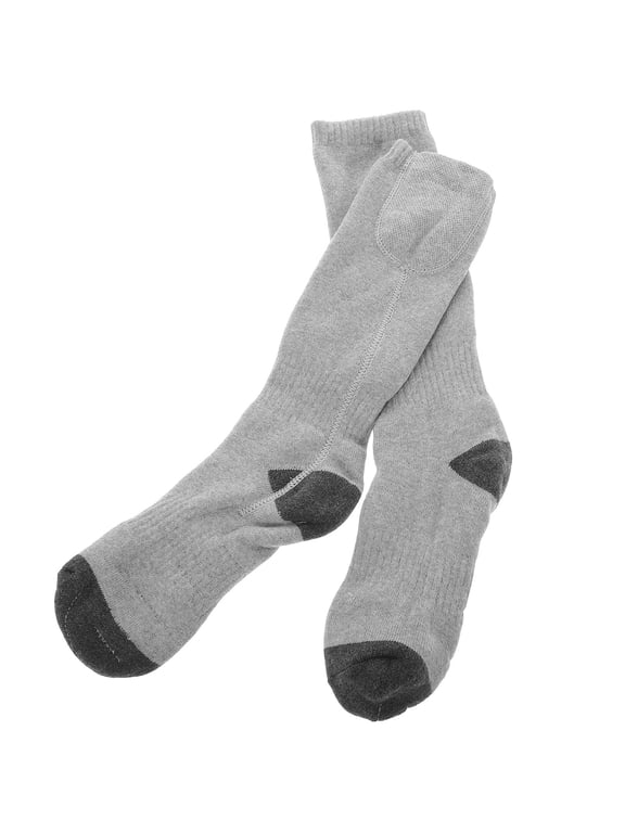 Smart Heating Socks Grey Cotton Safe and Portable for Winter