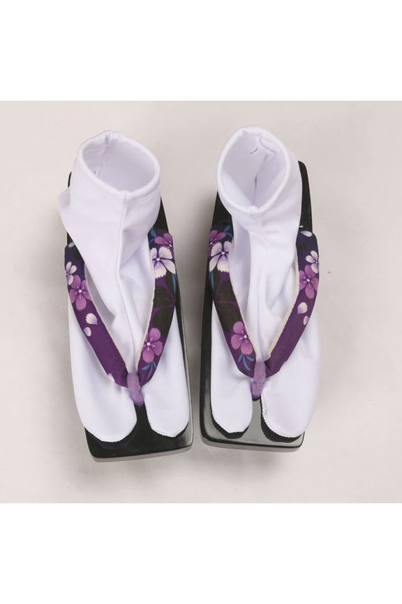 1Pair Japanese Style Two Toe Cotton Socks Warm Breathable Anti Skidding Stockings White