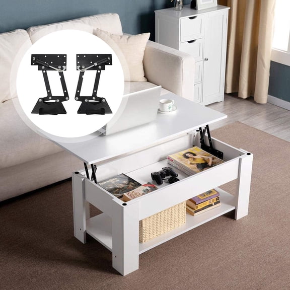 LOLIPPYY 1Pair Life Up Stand Black Folding Lifting Frame Mechanism for Tea Table Easy Operation and Durable