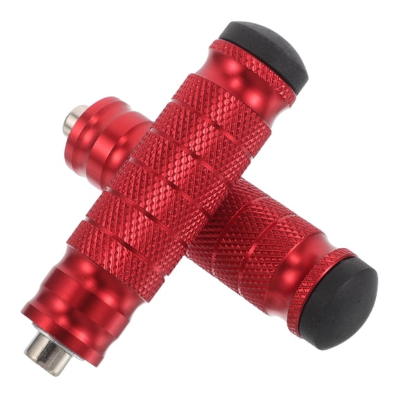 LOLIPPYY Motorcycle Rear Foot Pegs Red Rubber Aluminum Easy Install Stable Ride Accessories