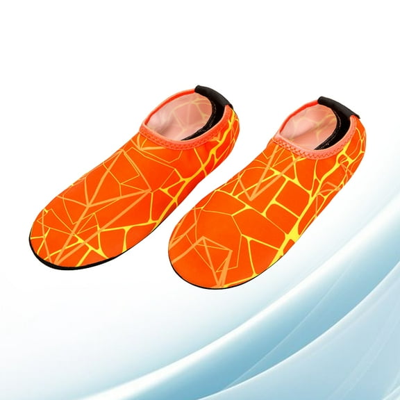 LOLIPPYY 1Pair Orange Snorkeling Socks with Compression Fit and Non Slip Thick Sole for Swimming