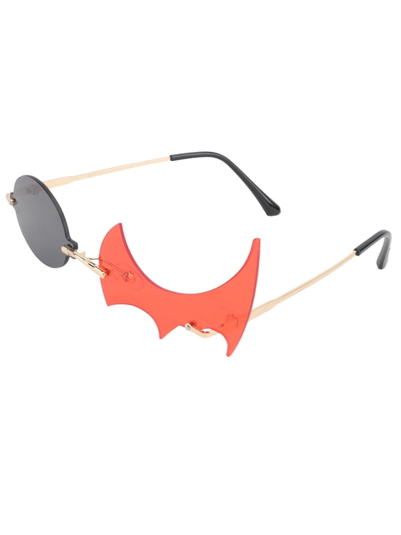 1Pair Black Flame Sunglasses Polygonal Lens Fashionable Party Decorative Sunglasses