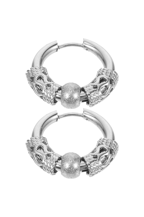 1Pair Plated Cartilage Hoops Earrings Dragon Style Smooth Edges for Comfortable Wear