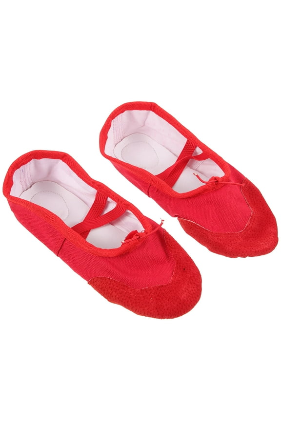 1Pair Red Ballet Dance Shoes Elastic Band Design for Yoga Modern Ballroom and Jazze Dance