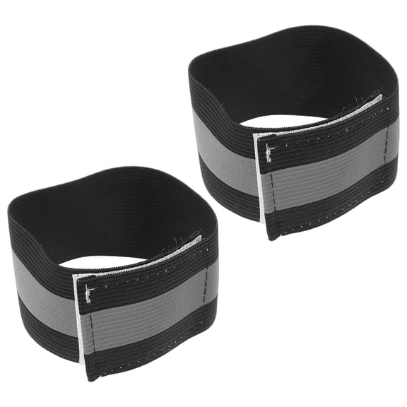 LOLIPPYY 1Pair Safety Reflective Band Black Elastic Fitness Armband for Running and Walking