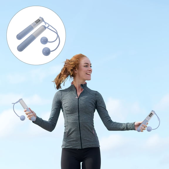 LOLIPPYY 1Pair Skip Rope Cordless Weighted Sky Blue with Anti Skid Handles for Shaping and Fitness