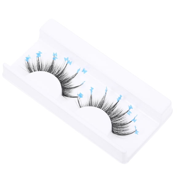 LOLIPPYY 1Pair Sky Blue False Eyelashes Long Makeup Lashes for Party Date and Daily Wear