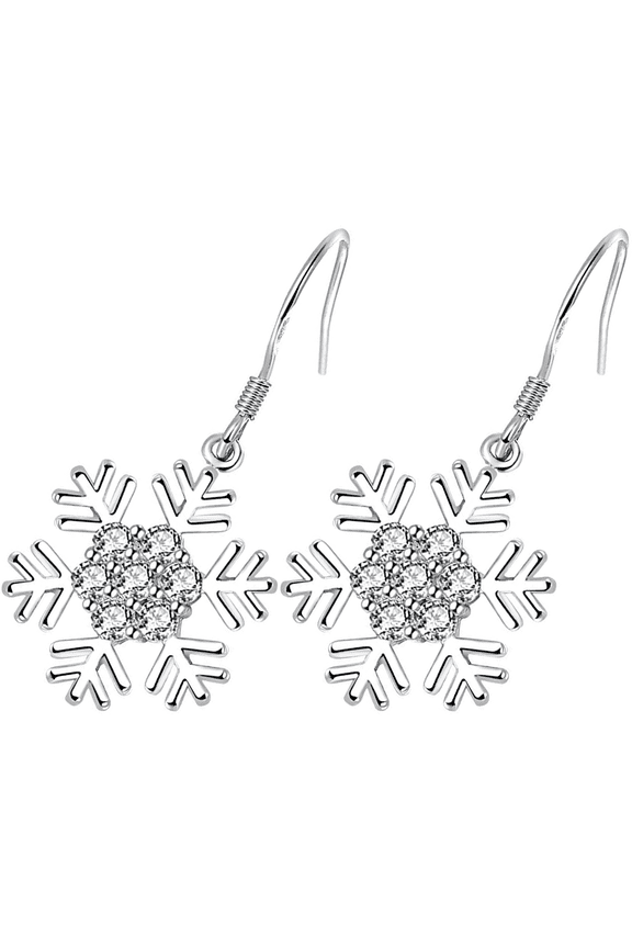 1Pair Snowflake Earrings Dangle Drop Christmas Jewelry for Party Decoration