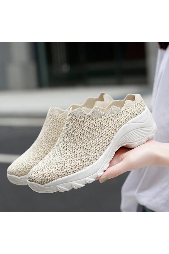 1Pair Spring Footwear Beige Breathable Leisure Shoes with Strong Grip and Comfort