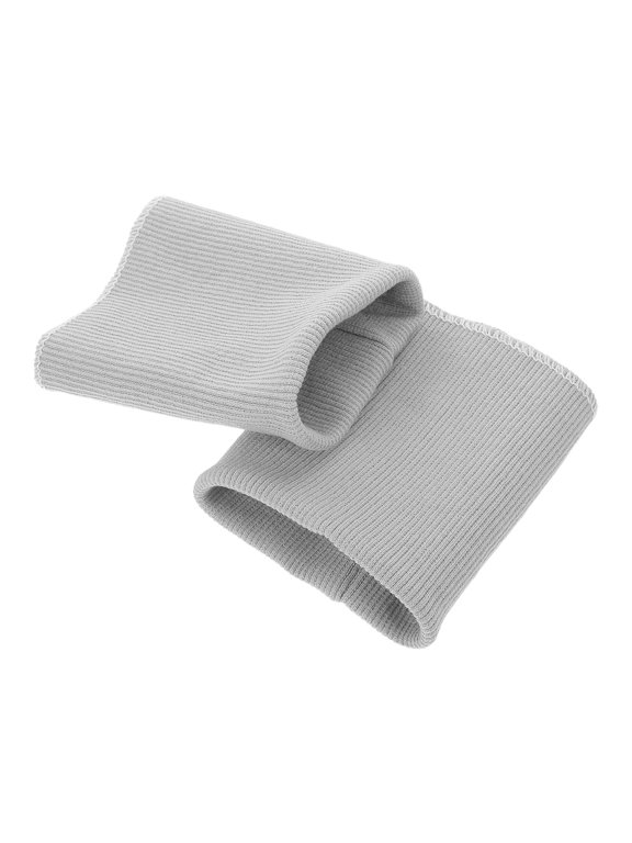 Light Grey Ribbed Cuffs Polyester for DIY High Stretch and Coldproof Barrier