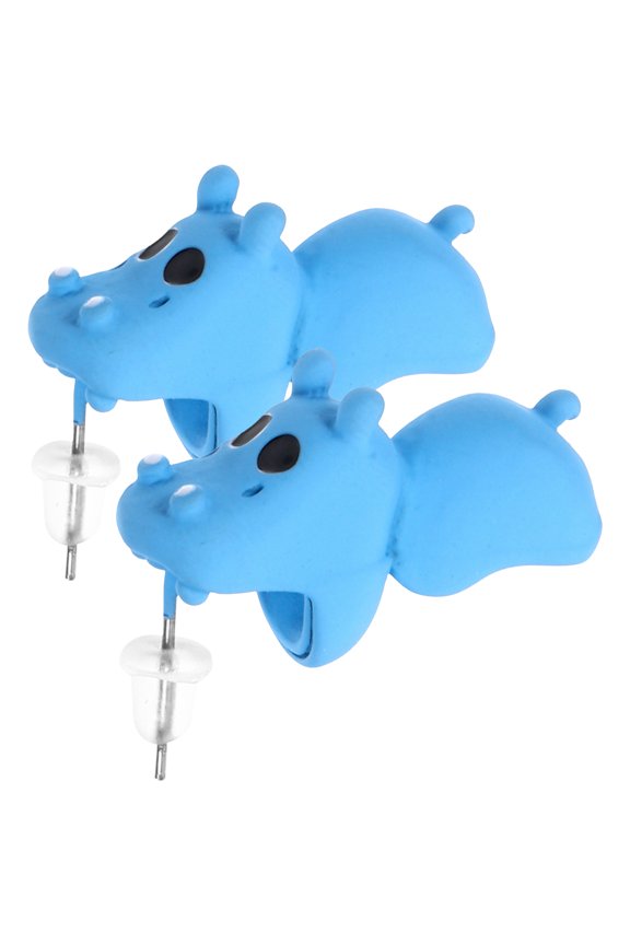 1Pair Stylish Grey Animal Ear Studs Creative Ear Pendant Jewelry for Wear