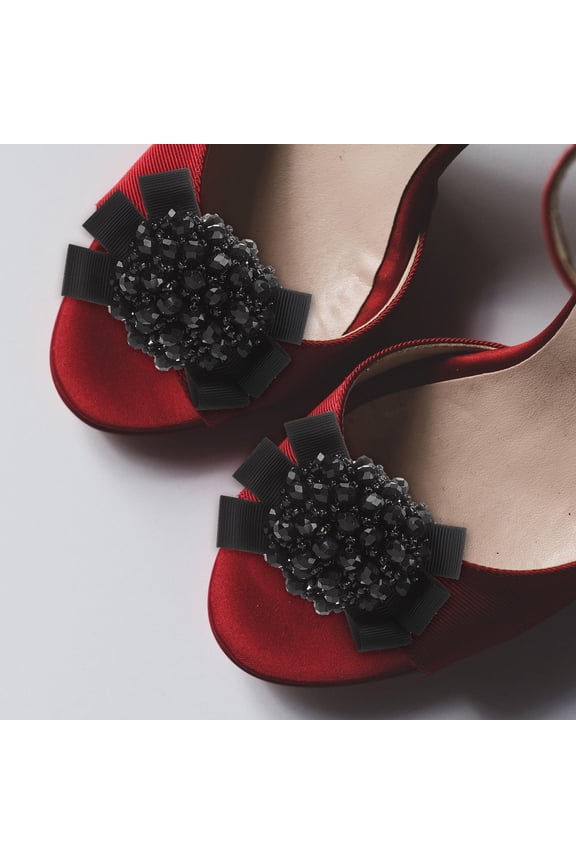 1Pair Stylish Ribbon Bow Shoe Clips for Pumps Boots and Flats Unique Shoe Embellishment