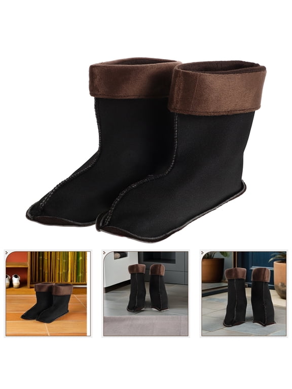 Winter Fleece Boot Liners Black Insulated Socks for Cold Weather
