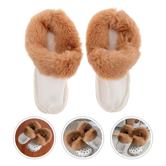 LOLIPPYY 1 Pair Thick Plush Boot Inserts Detachable Warm Shoe Insoles Soft Fleece Lining for Indoor Outdoor Comfort
