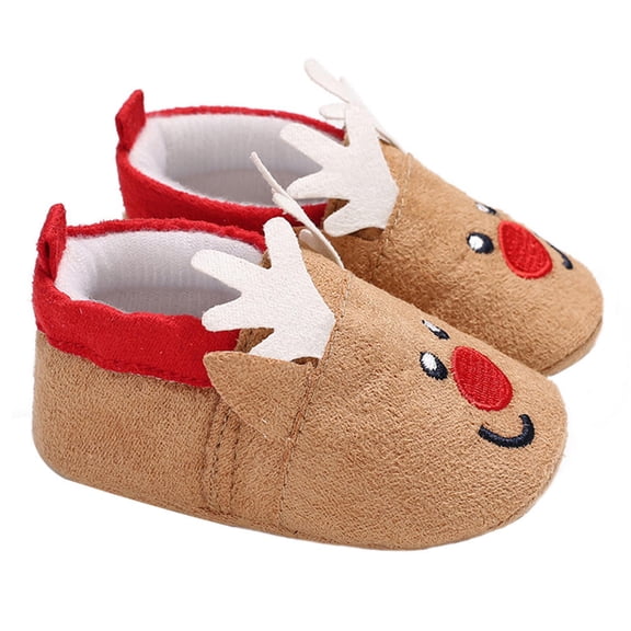 LOLIPPYY 1Pair Toddlers Shoes Coffee Cotton Safe Material Christmas Inspired Winter Footwear
