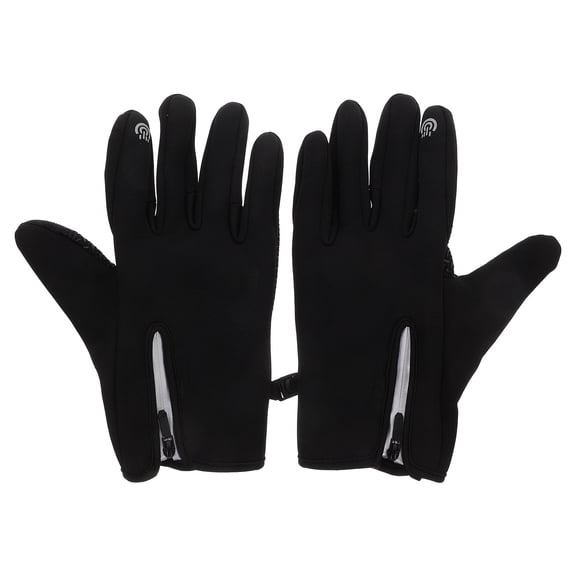 LOLIPPYY 1Pair Warm Breathable Bike Gloves Black with Touchscreen and Shockproof Features