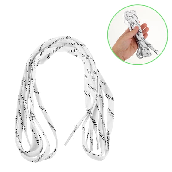 LOLIPPYY 1Pair White Wear Resistant Hockey Skate Laces with Wax Coating for Secure Fit and Stylish Look