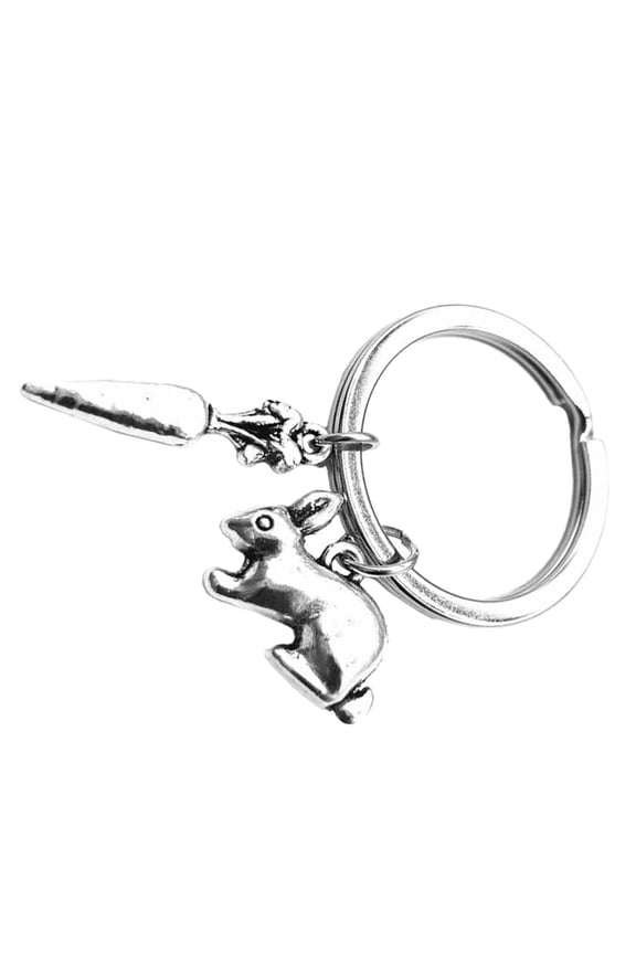LOLIPPYY 1Pc Alloy Rabbit Carrot Key Ring Key Holder Bag Accessory Durable Metal Pendant