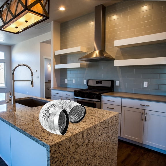 LOLIPPYY 1Pc Aluminum Foil Telescopic Duct Flexible Exhaust Vent Hose for Kitchen Use