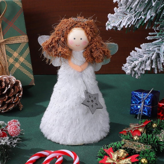 LOLIPPYY 1Pc Angel Christmas Tree Decoration White Treetop Ornament for Holiday Festival