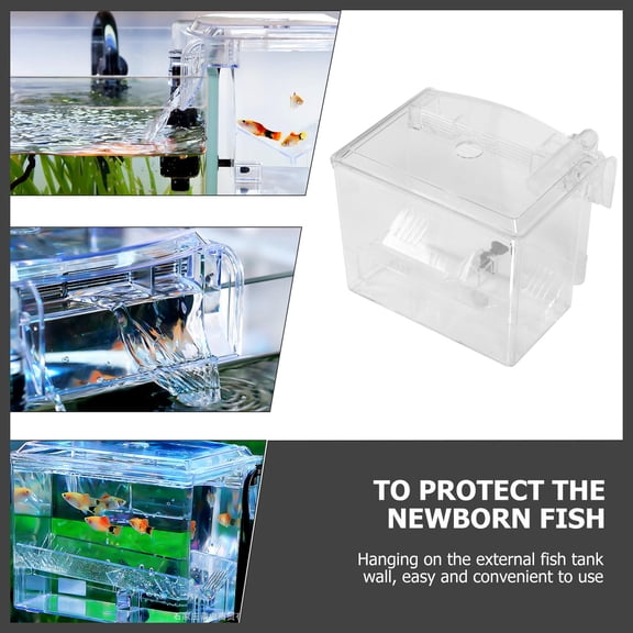 LOLIPPYY 1Pc Aquarium Fish Isolation Box Hanging Type with Side Strainers for Oxygen