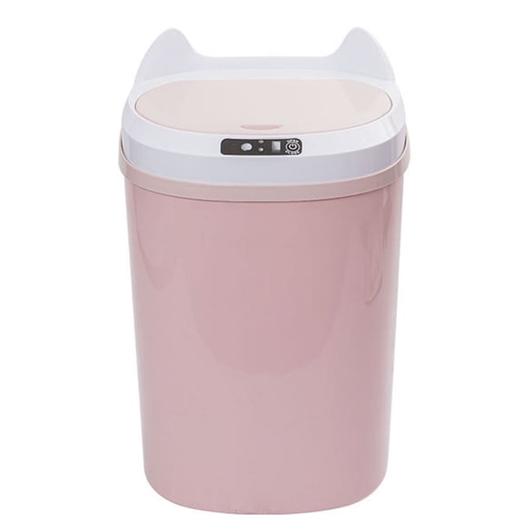 LOLIPPYY 1Pc Automatic Inductive Pink Garbage Can for Home with Long Battery Life