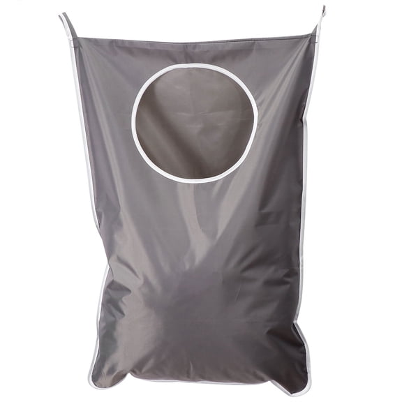 LOLIPPYY Dark Grey Canvas Laundry Organizer Bag for Bathroom Door Hanging, Spacious Storage Tote, and Lightweight