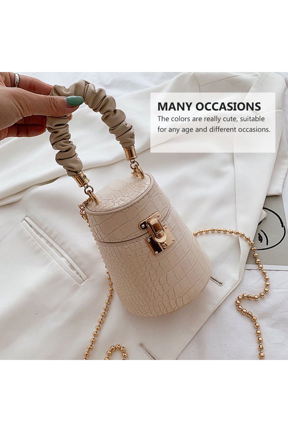 1Pc Beige Alligator Pattern Hand Bag with Creative Design for Storage and Everyday Use