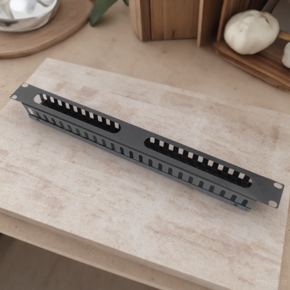 LOLIPPYY 1Pc Black Cable Manager Rack Metal Construction for Efficient Network Equipment Cable Management