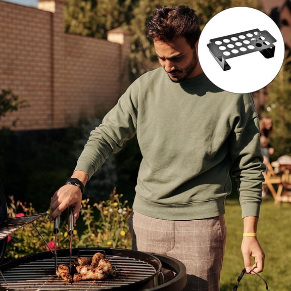 LOLIPPYY Fire Resistant Black Drumstick Roasting Rack for BBQ Chicken Wings, 1 Pc Grill Accessory