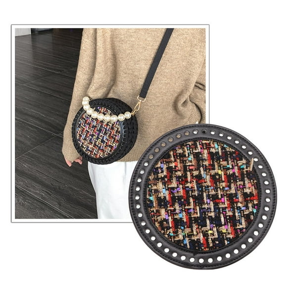 LOLIPPYY 1Pc Black DIY Bag Material PU Bottom Base Plate for Woven Bags with Durable Protection