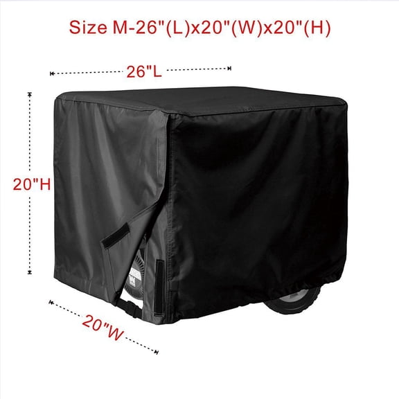 LOLIPPYY 1Pc Black Generator Cover Waterproof Uv Proof Double Stitched for Outdoor Use