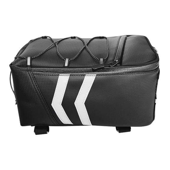 LOLIPPYY 1Pc Black PU Cycling Bike Tail Bag Waterproof for Rear Seat Storage and Travel