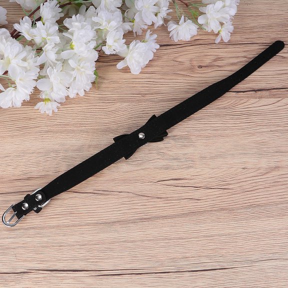 LOLIPPYY 1Pc Black Pet Bow Tie Collar for Dogs and Cats Stylish Felt Pet Neck Chain