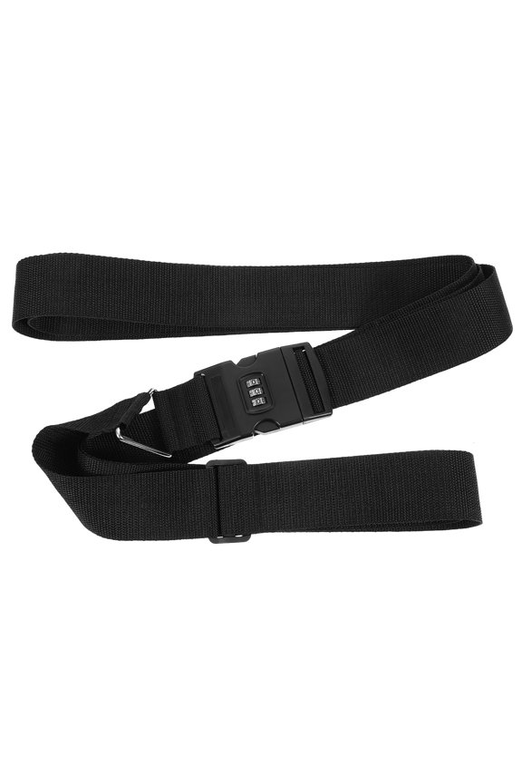 1Pc Black Reinforced Packing Strap Adjustable Password Belt for Luggage Security