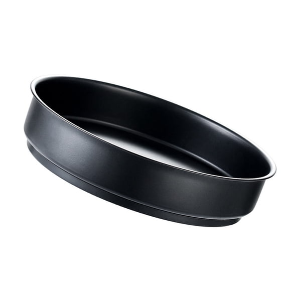 LOLIPPYY 1Pc Black Rotating Round Organizer Tray Stainless Steel Kitchen Storage Rack 11.8x1.8In