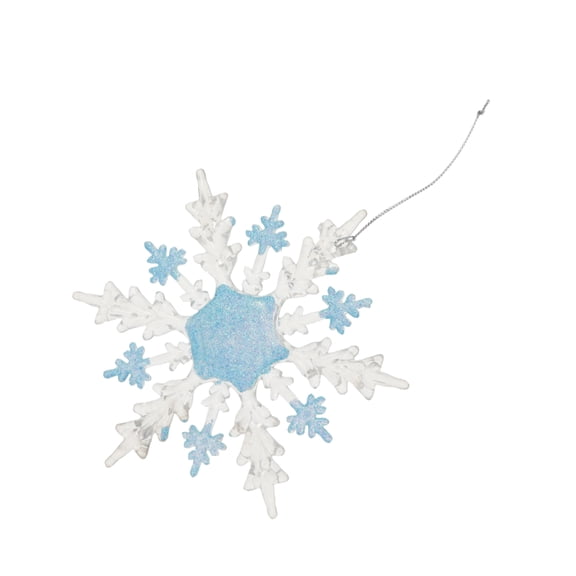 LOLIPPYY 1Pc Blue Acrylic Snowflake Ornaments for Christmas Tree Hanging Decoration Material